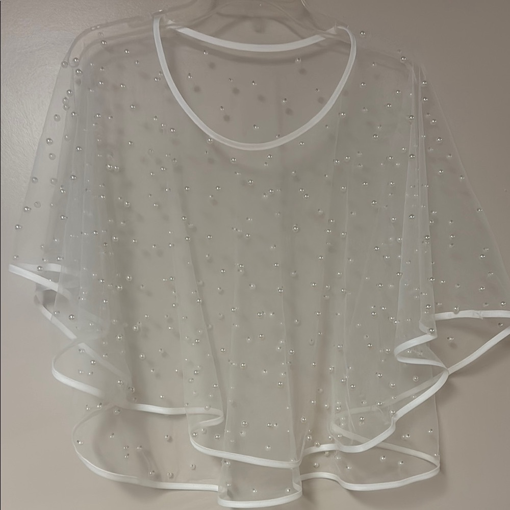 White Asymmetrical Embellished Blouse